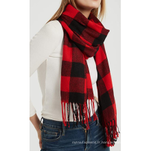 Écharpe tricotée à plaid chaude douce d&#39;hiver avec gland